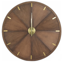 Crystal Art Gallery Round Wood Walnut Clock