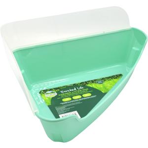 Oxbow Enriched Life Corner Litter Pan with Removable Shield, Small Animal Litter Box for Guinea Pigs, Rabbits, Hamsters, and Other Small Pets, Space-Saving, Easy-Clean