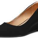 mysoft Women's Wedge Pumps Low Heel Closed Toe 2in Dress Shoes (7.5, Black)