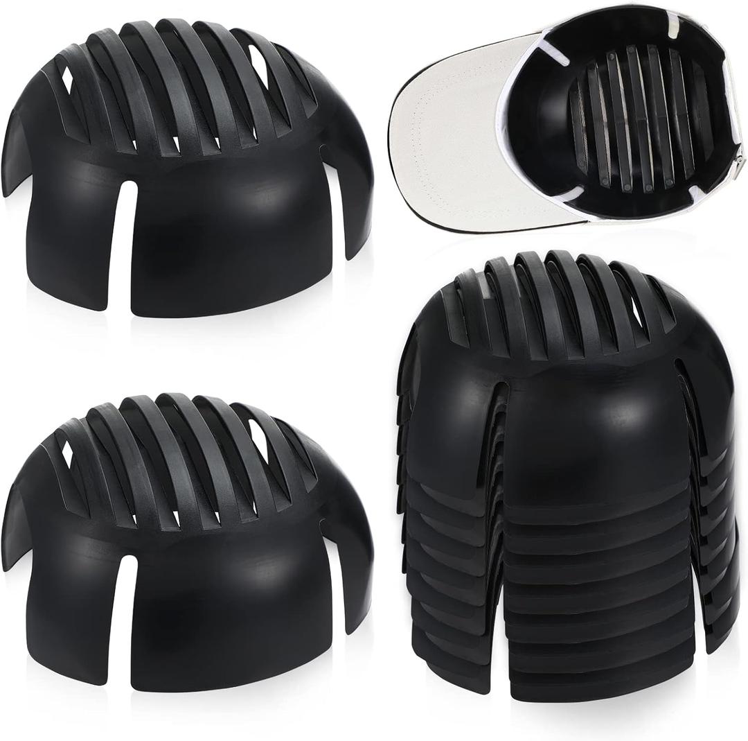 Universal Bump Cap Insert Lightweight Baseball Bump Cap Safety PE Lined Bumper Hat Insert (Black, 8 Pieces)