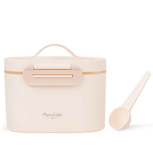MomnLittle Baby Formula Dispenser Container 8.8oz 6.1oz Portable Formula Dispenser Container with Scoop and Carry Handle for Travel Outdoor Activities for Baby Infant (Beige 6.1 Ounce (175 g))