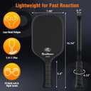 Carbon Fiber Pickleball Paddle, Carbon Fiber Surface (CFS) Pickle Ball Paddles with 16mm Honeycomb Core, Lightweight, Shock-Absorbing Paddle with Anti-Slip Grip, Ideal for Novice & Pro Players