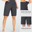 Blouty Women's 9" Bermuda Long Shorts with Pockets High Waisted Knee Length Shorts for Women Workout Athletic Casual (Gray, XXL)