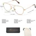 3-Pack Retro Aviator Reading Glasses for Men Women Trendy Square Blue Light Blocking Computer Readers Metal AM6092A