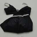 Women Bathing Suit with Skirt Two Piece Swimsuit Tummy Control High Waisted Bikini Set Teen Triangle Top Boyshort (Medium, Black)
