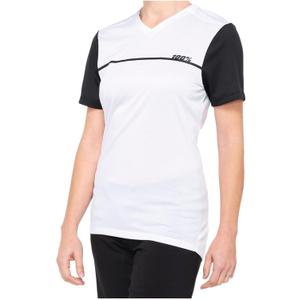 100% Ridecamp Women's Mountain Biking Jersey - All Mountain Riding Apparel (Medium, White/Black)