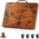 Appliance Slider, Sliding Tray for Coffee Maker, Coffee Pot Slider for Countertop, Kitchen Appliance Rolling Tray with Rubber Wheels (Rustic Brown, Medium - Wide (13 x 9.5))