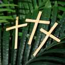 50 Pcs Easter Palm Sunday Decoration Crafts Including 25 5'' Religious Crosses and 25 9.4'' Artificial Palm Leaves Large Faux Plants Branches for Sunday Church Arrangement Party Decoration