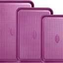 CAROTE 3-Piece Baking Pan Set - Bakeware Set, Baking Sheet Set Including 13 Inch 15 Inch 17 Inch Sheet Pan, Cookie Sheet for Baking, Royal Violet, Blue & Grey