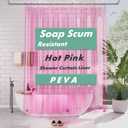 AmazerBath 72x78 Long Shower Curtain Liner, Clear Pink Plastic Shower Liner, Waterproof PEVA Shower Liners, Cute Lightweight Shower Curtains for Bathroom with 3 Magnets & 12 Rustproof Grommets
