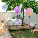 3 Pack Rainbow Hot Air Balloon Wind Spinner Garden Pinwheels Whirligigs Wind Spinner Decorations Outdoor Hanging Decor Lawn Yard Windsock Ornaments