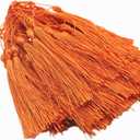 MSCFTFB 120 Pieces 5inch Silk Floss Tassels with Hang Loops Mini Tassels Mala Tassel Kits for Bookmarks Earring Dreamcatcher Jewerly Making Belt Clothing Curtain Decorations (Orange)