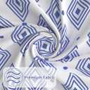 SASTYBALE Waterproof Shower Curtain, Blue Geometric Modern Style Bathroom Curtains, Heavy Duty Minimalist Cloth Fabric Machine Washable with 12 Hooks, 72x72 Inch