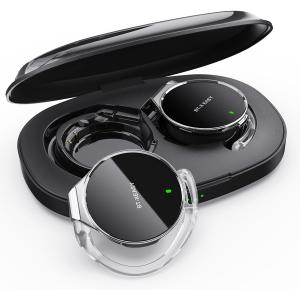 Micool On Ear Bluetooth Headphones, Open-Ear Headphones Wireless with 4-Mic ENC for Crystal Clear Calls, 52H Total Battery, Dual Device, Sport Clip On Headset for Running & Travel (Pure Black)