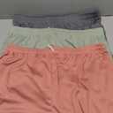 Real Essentials 4 Pack: Womens Active Athletic Performance Mesh Shorts with Pockets XL