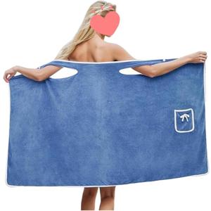 Robe Shower Wearable Bathroom Towel Dress Water Absorption 31×51in