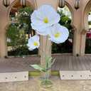 3Pcs Artificial Flowers for Outside, Large Flower Decorations for Birthday Party, Fake Flowers for Garden, Hotel, Office, Home Farmhouse Decor, Wedding, Art Gallery, Graduation, Store-White