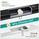Ceiling Curtain Track Heavy Duty Tracks Ceiling/Wall Mount Sliding Room Divider Silent Rail with 3 Types of Hooks for Living Room, Bedroom, Black 6 ft to 9 ft