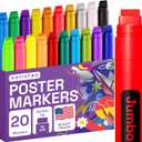 ARTISTRO 20 Poster Markers Jumbo Set Acrylic Markers with 15mm Wide Jumbo Tip for Murals Tagging Posters - Large for Rock Wood Plastic Leather Metal Fabric Ceramic