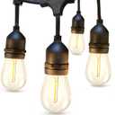 addlon LED Outdoor String Lights 24FT with Edison Vintage Shatterproof Bulbs and Commercial Grade Weatherproof Strand - ETL Listed Heavy-Duty Decorative Cafe, Patio, Market Light