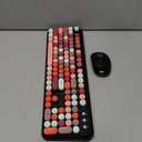 FOPETT 2.4GHz Wireless Keyboard and Mouse Set with Switch Button - Full-Size Keyboard - Compatible for Windows/Laptop/PC/Notebook/Smart TV and More - Black Colorful