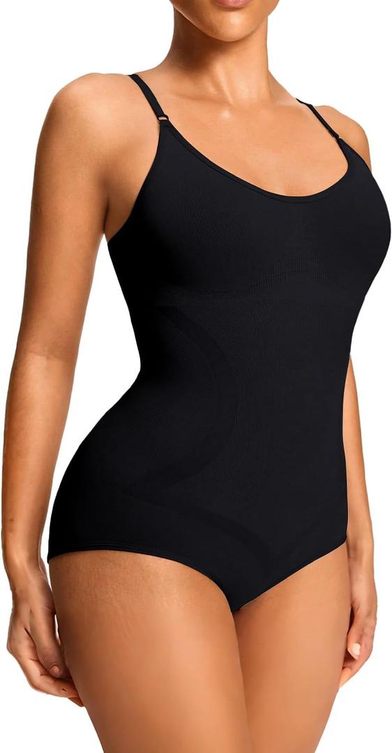 Shapewear Bodysuits for Women,Tummy Control Body Suit Seamless Sculpting Snatched Waist Underwear for Women (Black, S)