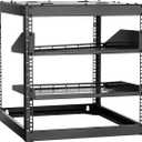 VEVOR 10U Server Rack, Open Frame Network Rack,4-Post Floor Standing or Wall Mounted, Includes 2PCS Vented 1U Rack Shelves & Mounting Hardware, Computer Wall Rack for 19" IT/AV Equipment, 10U Server Rack