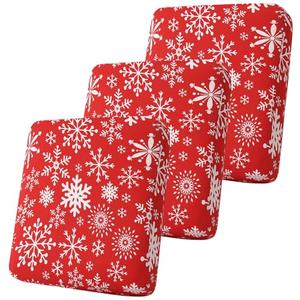 Smiry Printed Couch Cushion Covers, Stretch Soft Couch Covers for Sofa, Washable Non-Slip Sofa Slipcover Furniture Protector for Indoor and Outdoor (3 Pack, Red with White)