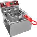 Electric Deep fryer Single Tank Deep Fryer with Basket Capacity 10L(10.5QT) Electric Countertop Fryers with 60 Minute Timer for Home Kitchen and Restaurant, 1800 Watts, 120V