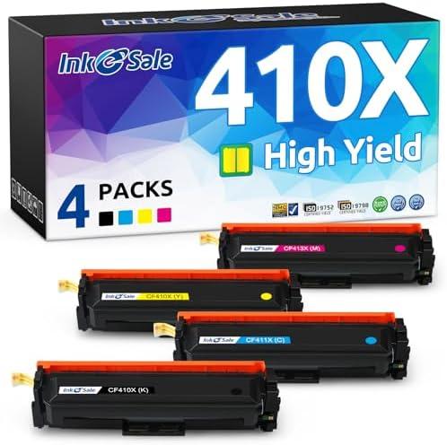 INK E-SALE Remanufactured CF410X Toner Replacement for HP 410X CF410X CF411X CF412X CF413X High Yield 4-Pack Color Set for HP Pro M452dn M452dw M452nw MFP M477fdw M477fnw M477fdn M377dw Printer