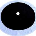 Black Christmas Tree Skirt Faux Fur Christmas Tree Skirt Black and White 48 Inch Neutral Soft Plush Xmas Trees Skirts Mat for Xmas Party Decorations New Year Holiday Home Ornaments