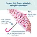 Wildkin Kids Umbrella – Rainproof Canopy, Curved Handle, Easy Hanging Design