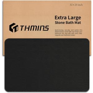 Black Stone Bath Mat, 32''x20'' Non-Slip Diatomaceous Earth Stone Bath Mat, Super Absorbent Quick Drying for Bathroom/Kitchen, Easy to Clean (Black 1 Pack) Black Stone Bath Mat, 32''x20'' Non-Slip Diatomaceous Earth Stone Bath Mat, Super Absorbent Quick Drying for Bathroom/Kitchen, Easy to Clean (Black 1 Pack)