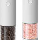 Ultrean Pepper Grinder, Rechargeable Salt and Pepper Grinder with 6 Adjustable Coarseness, LED Light, One-Hand Automatic Operation, White