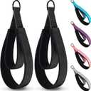 2PCS Comfortable Enhanced Thickness Pilates Double Loop Strap - D-Ring Strap for Home Gym & Yoga Workout Accessories (Black)