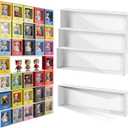 4 Pcs 5x4 Version Display Case for Miniature Figure Stackable Display Stand with Clear Cover, 23 x 7 x 4 Inch, Dustproof Display Rack for Dolls in Boxes, Mini Toys, Collection(holds 20 Figures)