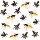 20 Pcs Honey Bee Figurine Realistic Animal Bee Figurine Set Various Bees Model Fake Bees Early Educational Insect Garden Creatures Collection for Project Cake Topper Birthday