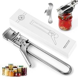 Adjustable stainless steel can opener & bottle opener, a top kitchen tool designed for seniors and arthritis sufferers. Easy to grip can lid opener Medium Pack of 2