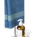 Volnamal Hand Towel Holder for Bathroom, 2-in-1 T-Shape Towel Stand with Countertop Tray, Hand Towel Rack Standing for Counter Top, Vanity, Kitchen, Heavy Non-Tipping Holder - Silver