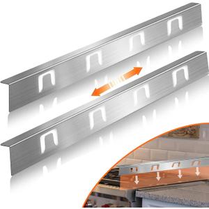 Stove Gap Covers,Stove Counter Gap Covers, Stove Gap Filler, Stainless Stove Gap Cover Retractable Lengths 13.8" to 27.5" for a Variety of Furnaces, Eliminates Gap Between Counter & Appliances