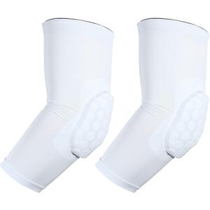 VOCOSTE 2pcs Elbow Brace, Compression Support Sleeve for Joint, Elbow Pad Sleeve for Women Men, White, L Size
