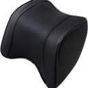 [Replacement] Car Black Neck Pillow Car Headrest Pillow Leather Headrest Pillow Car Head Support Cushion Car Beige Neck Rest Car Accessories (Color : Black)