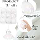 2 x White Iridescent Christmas Ball Ornaments, 9pcs 3 Iridescent White and Transparent Shinny Hanging Ornaments for Christmas Tree Decoration Xmas Home Decor Christmas Party Holiday Decorations