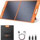 EBL Solar Panel 100W Portable Solar Panel (Upgraded) for 240/300/500/1000/1500/2000 Power Station, with Adjustable Kickstand and Parallel Cable, Waterproof IP65 for Outdoor Camping Hiking RV Trip