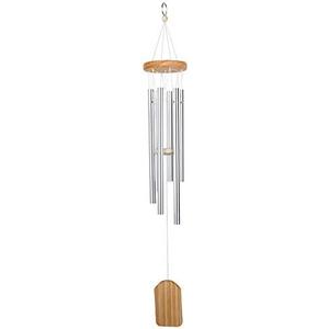 Outdoor Wind Chime, Wind Chimes Bells 6 Metal Tubes Windchime for Garden, Yard, Patio, Home Decoration and Gift, Silver Color (White Wind Chimes)