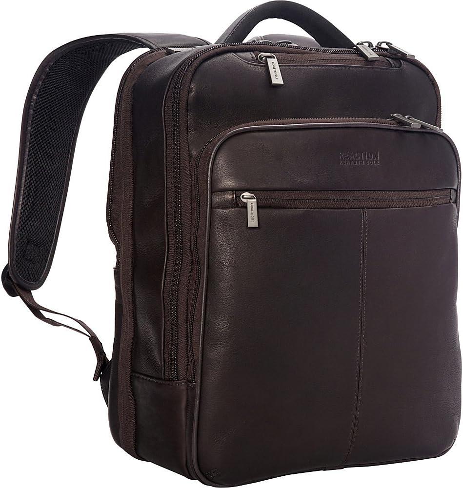 Kenneth Cole REACTION Out Of The Bag Manhattan Colombian Leather RFID 15.6" Laptop Briefcase (Brown)