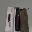 LAMA Portable 2 in 1 Travel Straightener and Curler, Cordless Hair Straightener 4500mAh, Rechargeable LCD Flat Iron, Mini Ceramic Curling Iron,USB Rechargeable Hot Tools, Black+Rose Red