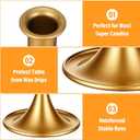12 Pcs Gold Candle Holders Candlestick Holders, Gold Brass Color Vintage Candle Taper Holder for Table Centerpiece, Wedding Reception, Festive Christmas Mantel Decoration or Home Decor