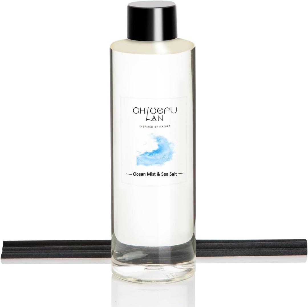 Chloefu LAN Ocean Mist & Sea Salt Scented Oil Diffuser Refill 6.76 fl oz Natural Scented Oil - Best for Aromatherapy, SPA and Home, 0% Alcohol, Fresh and Invigorating