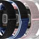 4 Pack Nylon Watch Bands Compatible with Fitbit Charge 6/Fitbit Charge 5, Adjustable Breathable Replacement Nylon Wristband Fitbit Charge 5 Charge 6 Sport Strap for Women Men